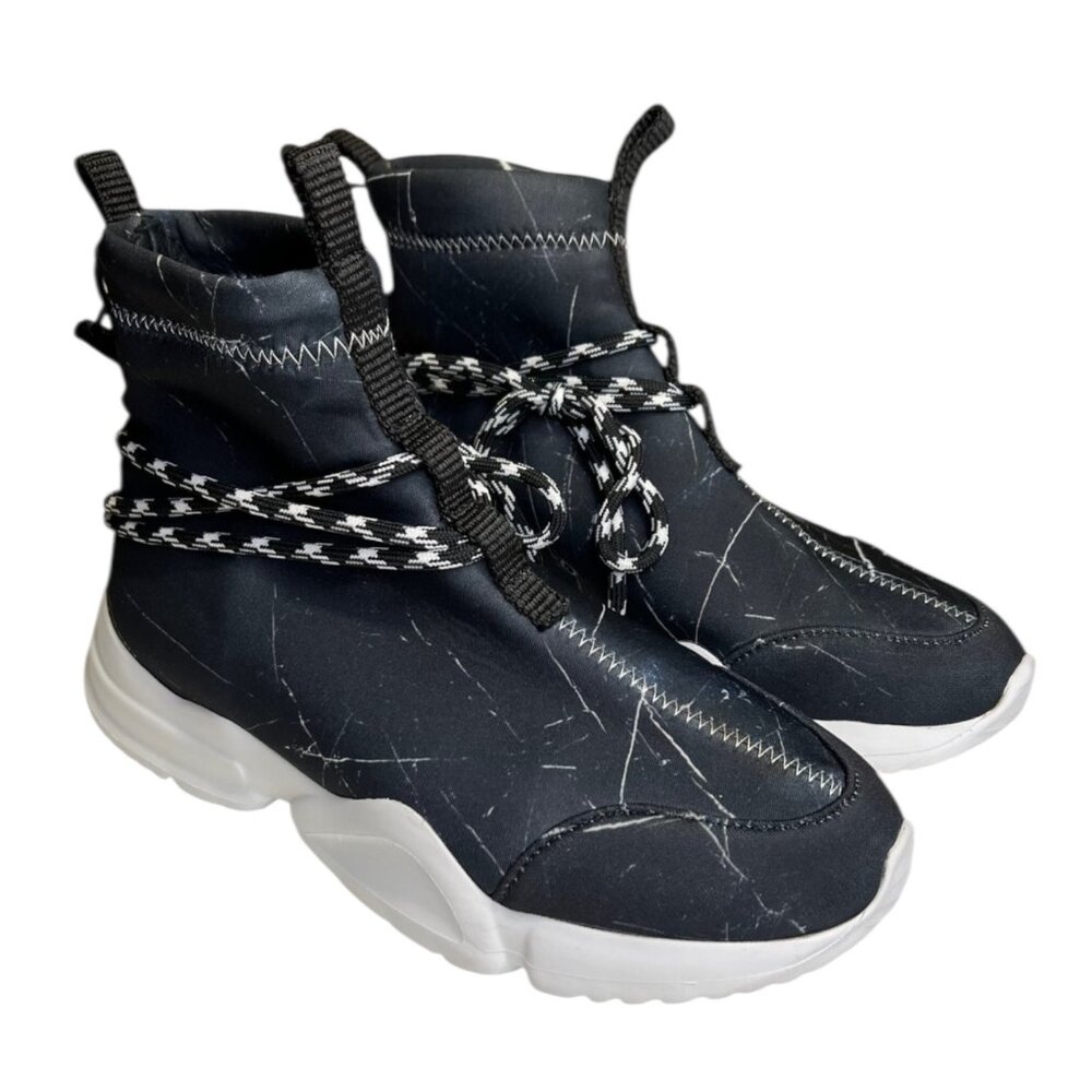 John Geiger 002 High Sneaker Black‎ Marble Size 6.5 Designer Streetwear Skater
